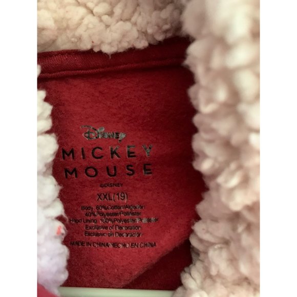 Disney Womens Size XXL Hoodie Sweatshirt Mickey Mouse Sherpa Lined Hat Hooded - Picture 6 of 6